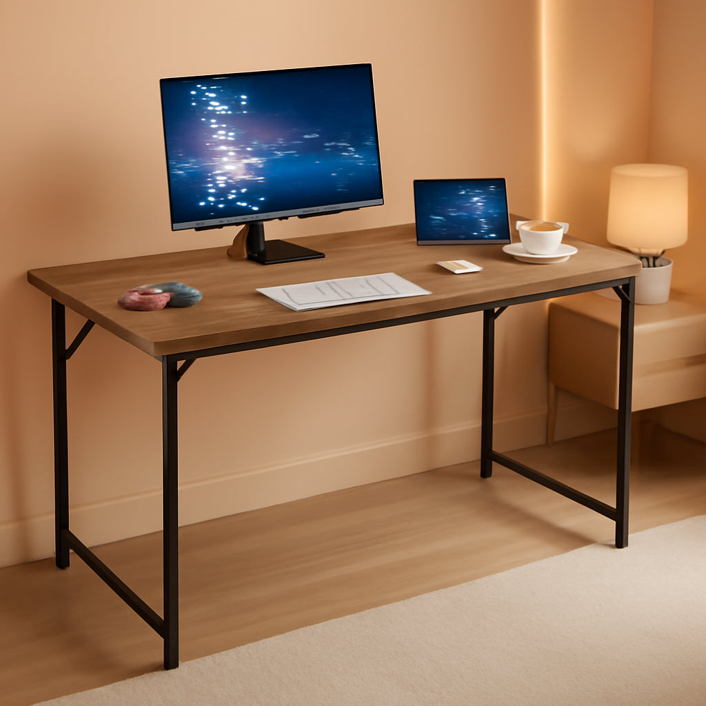 48 Inch Modern Black Computer Desk For Small Spaces-0