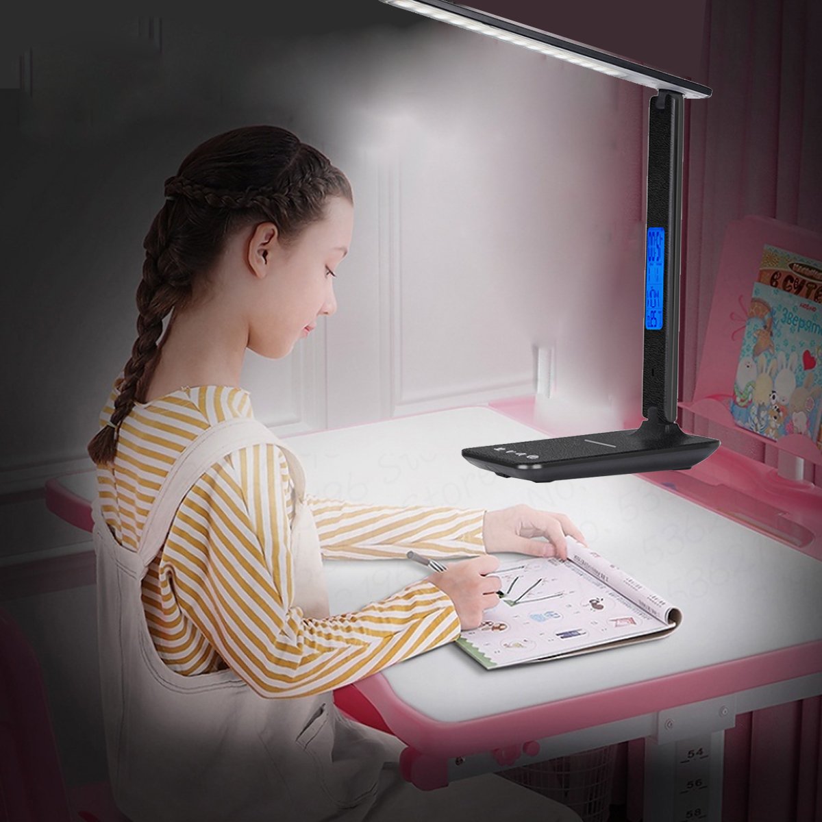 Multifunctional Lamp with Charger, Clock, and Thermostat