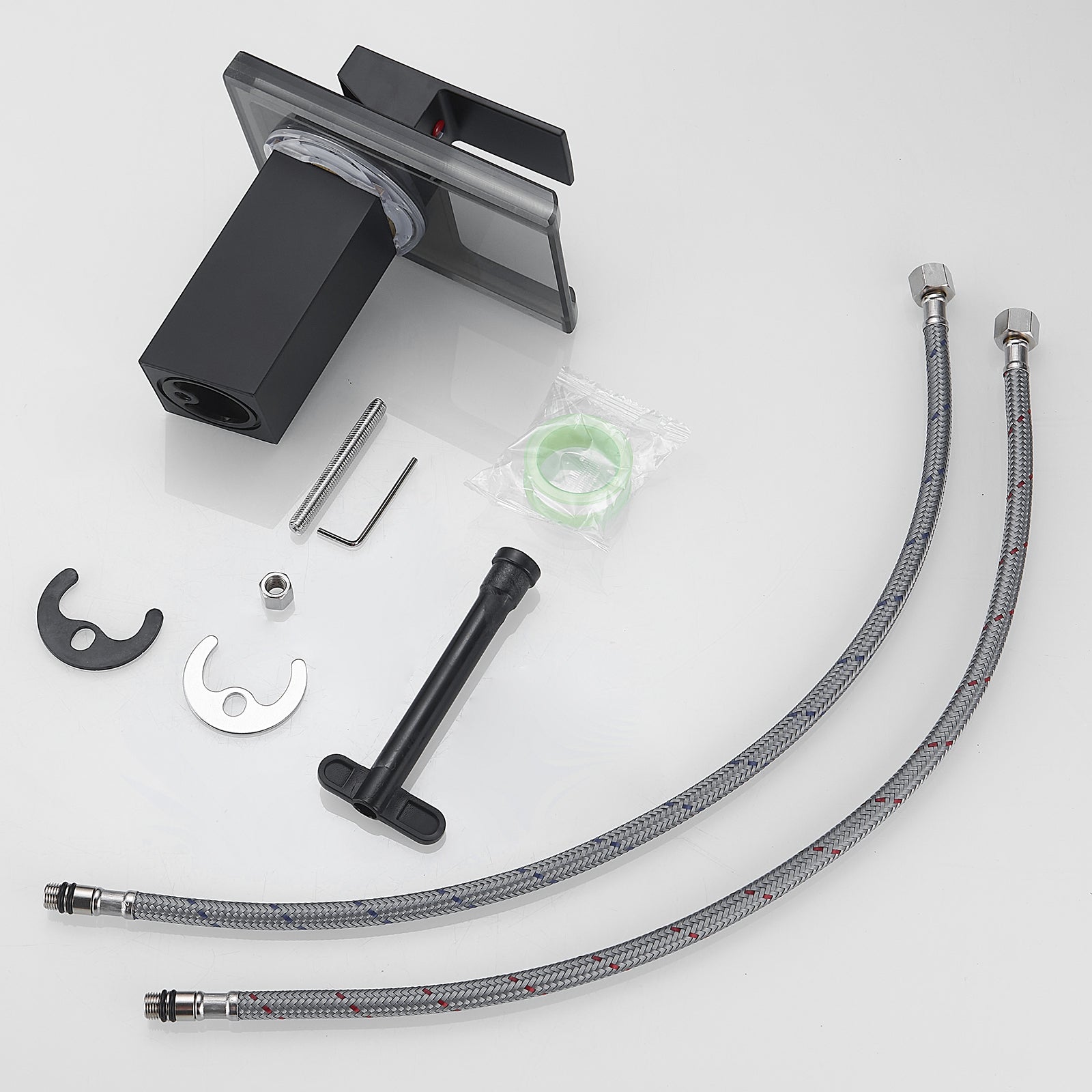 LED Bathroom Sink Faucet with Color Changing Waterfall Spout