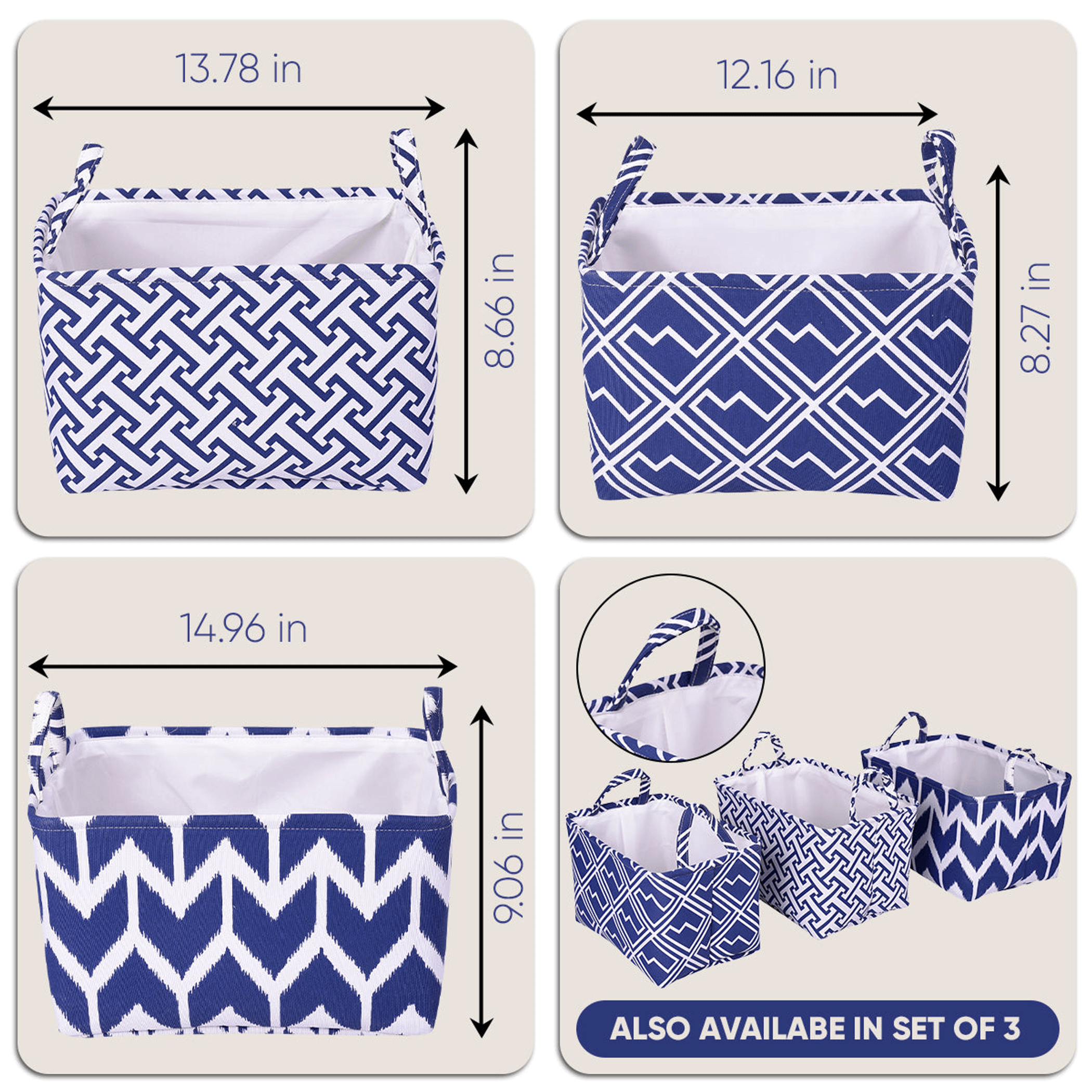 Elegant Set Of 3 Laundry Hampers And Storage Bins-4