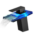 LED Bathroom Sink Faucet with Color Changing Waterfall Spout