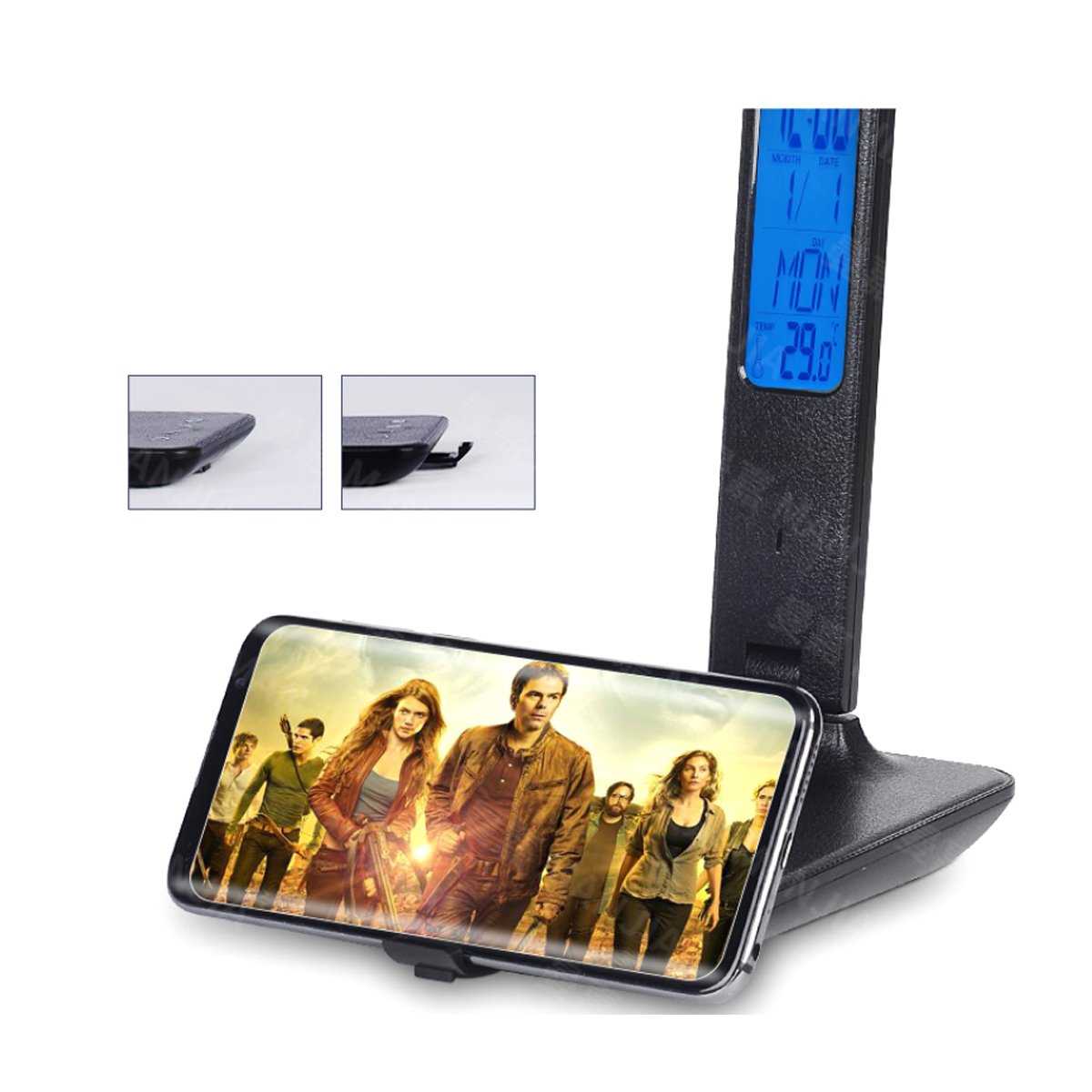 Multifunctional Lamp with Charger, Clock, and Thermostat