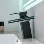 LED Bathroom Sink Faucet with Color Changing Waterfall Spout