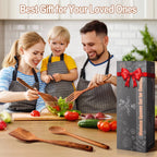 Wooden Spoons for Cooking, 9 Pcs Natural Teak Kitchen Utensil Set with Utensils Holder & Spoon Rest, Wooden Cooking Utensils for Nonstick Pans & Cookware