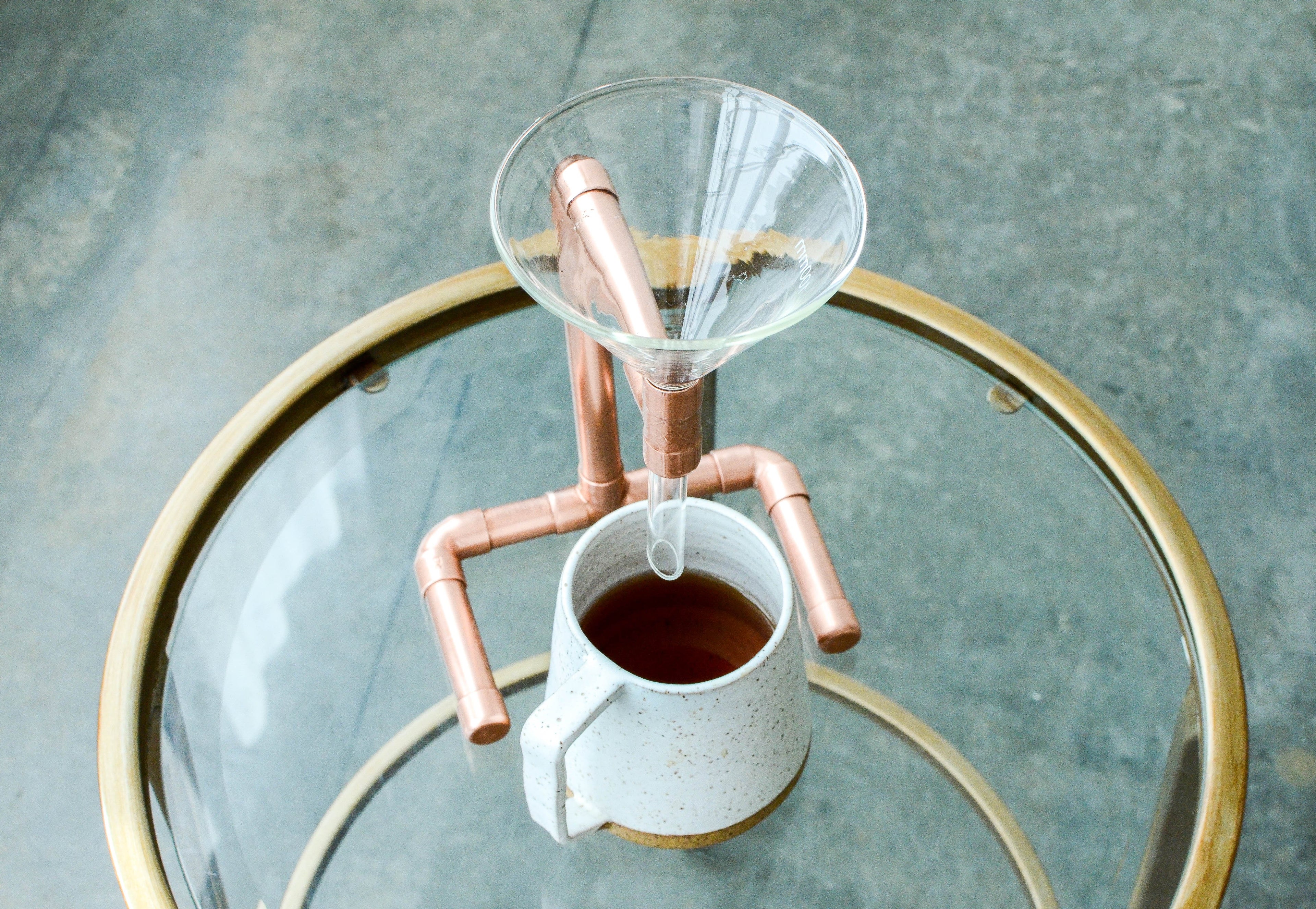 Minimalist Copper Coffee Pour Over - Elegant Coffee Brewing