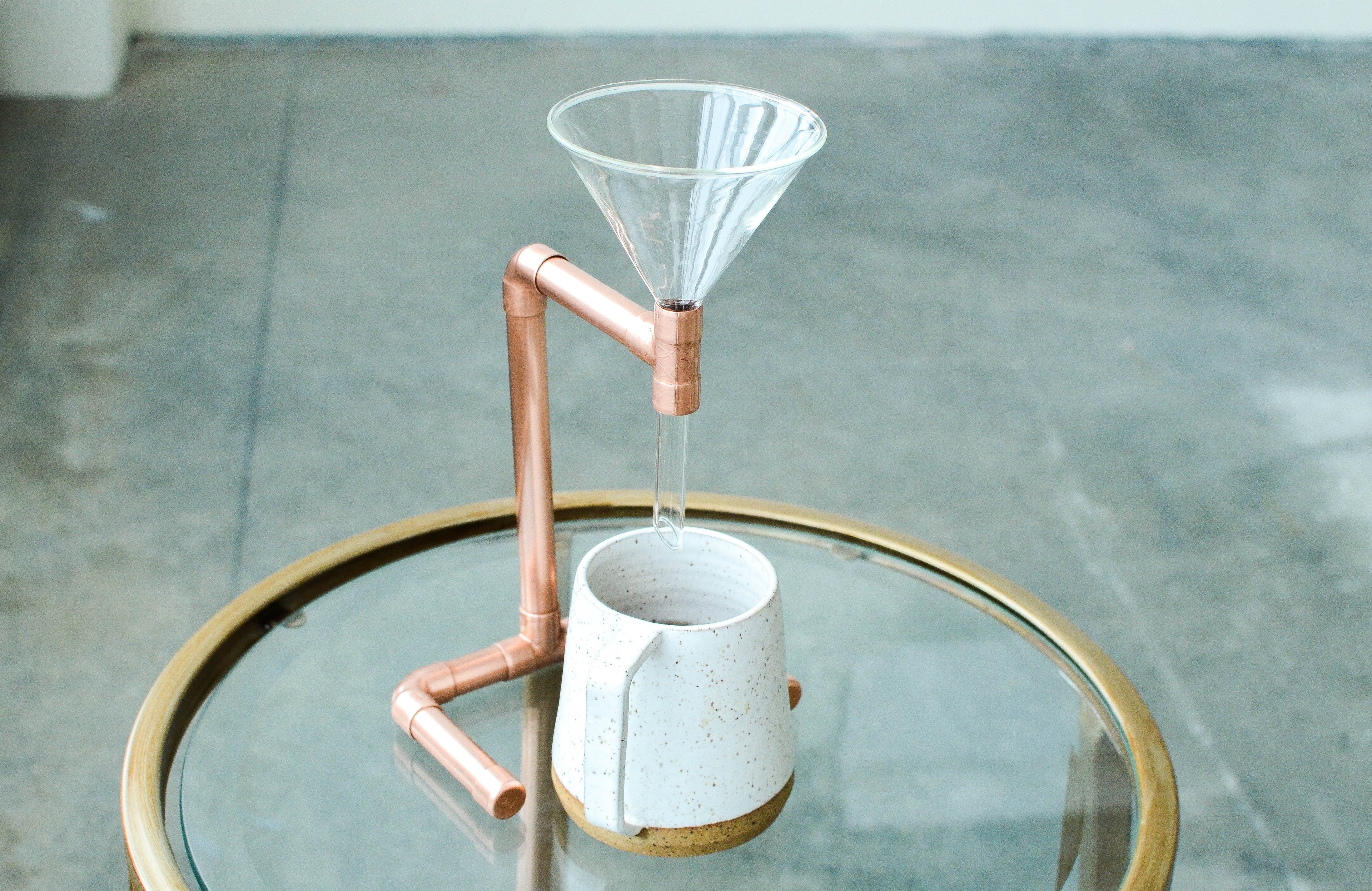 Minimalist Copper Coffee Pour Over - Elegant Coffee Brewing