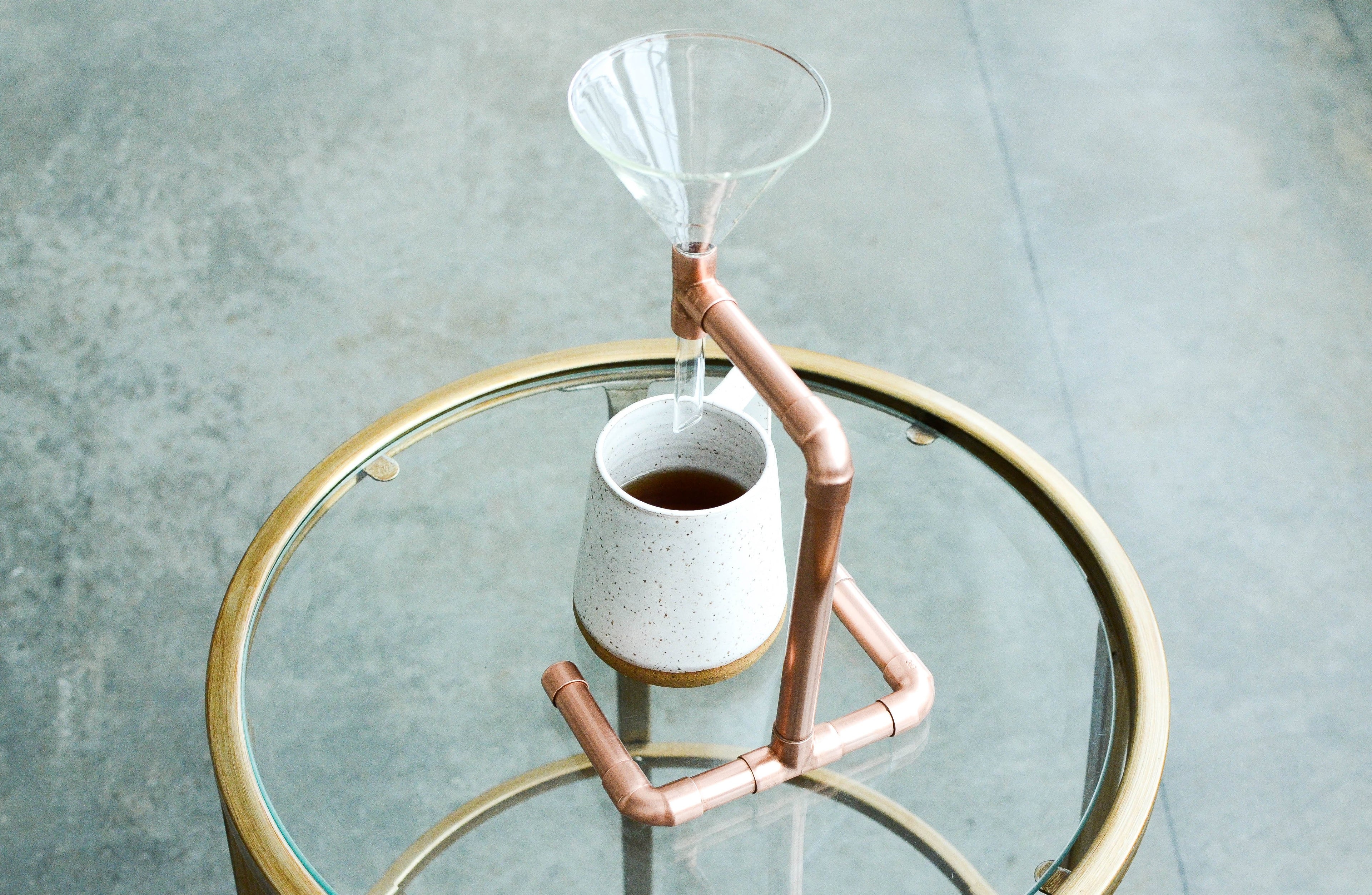 Minimalist Copper Coffee Pour Over - Elegant Coffee Brewing