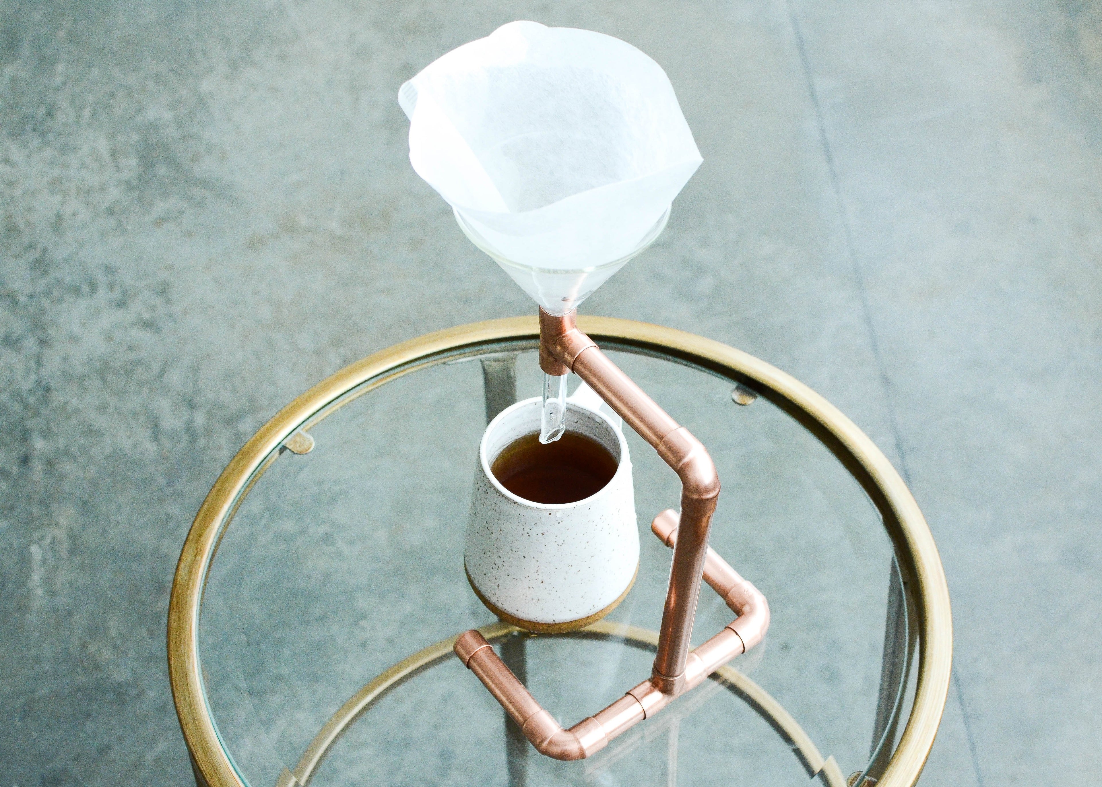 Minimalist Copper Coffee Pour Over - Elegant Coffee Brewing