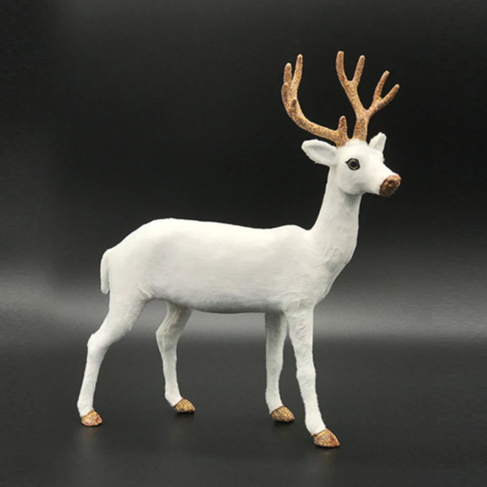 Plush White Reindeer Doll for Christmas Decor