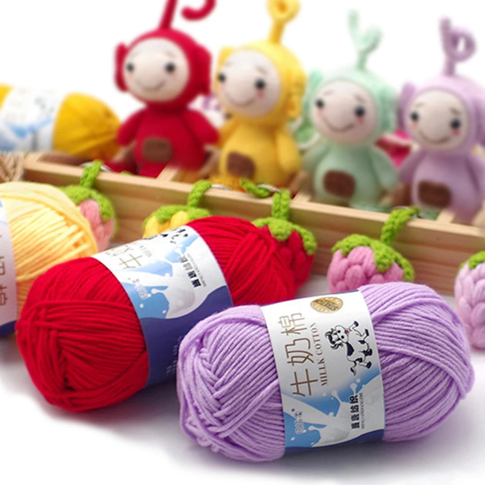 Soft Milk Cotton Yarn for Baby Sweaters & Scarves