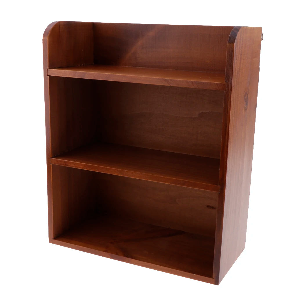 3-Tier Wooden Desk Shelf | Dorm Desk + Wine Red