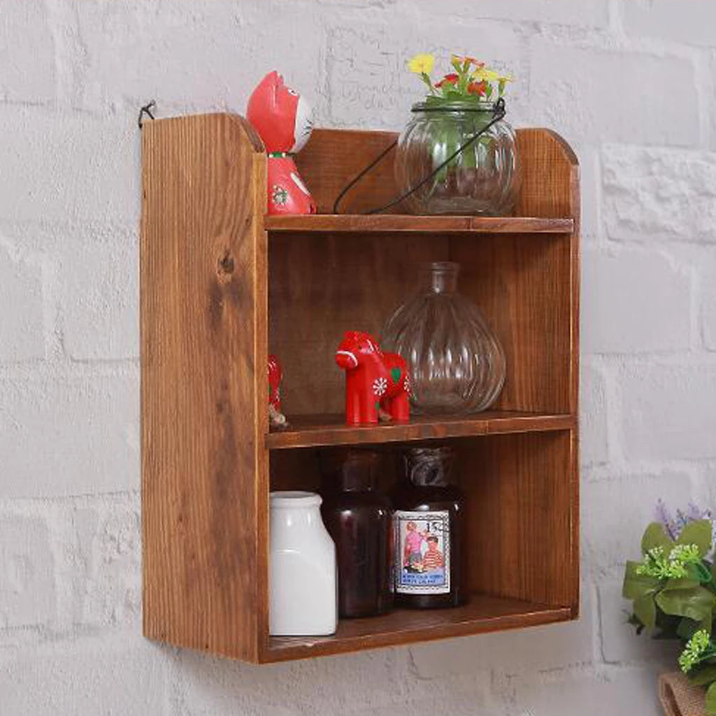 3-Tier Wooden Desk Shelf | Dorm Desk + Wine Red