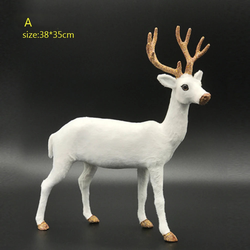 Plush White Reindeer Doll for Christmas Decor