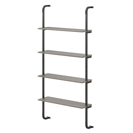 4-Tier Industrial Pipe Shelving with Metal Frame for Living Room Kitchen-Oak-2