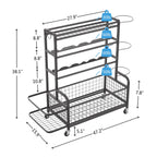 4-Tier Rolling Metal Storage Organizer for Sports Gear