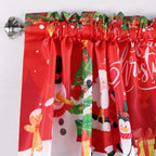 Christmas Curtain Valance - Festive Rod Pocket Window Treatment