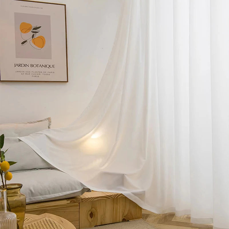 Luxury Chiffon Window Curtains for Cozy Bedrooms & Living Rooms