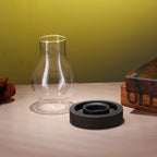 Stylish Glass Candlestick Holders with Stone Base - Perfect for Home & Weddings