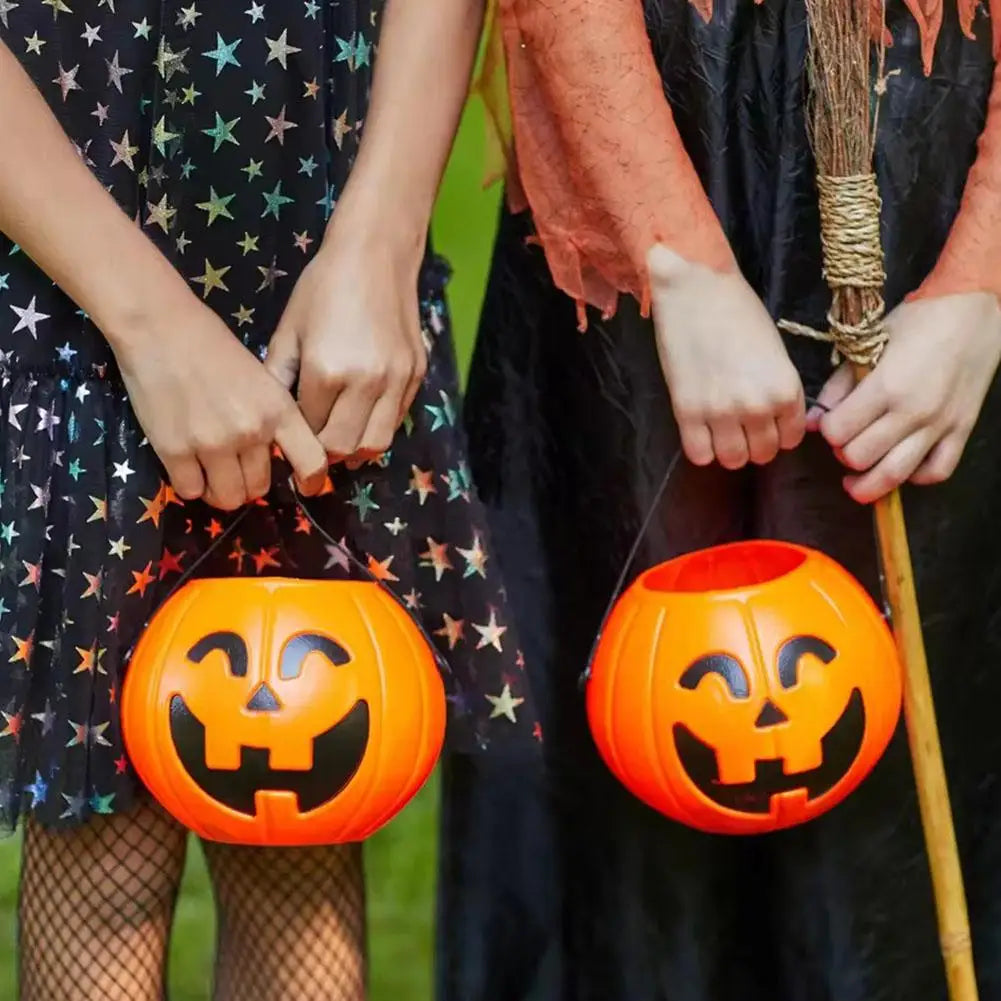 Halloween Pumpkin Bucket - Portable Candy Basket for Festivities
