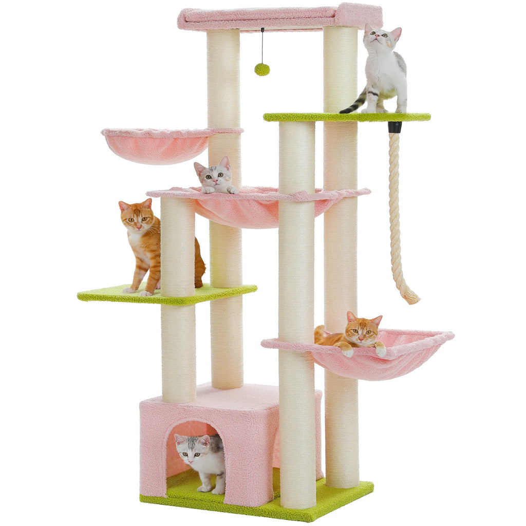 Multi-Level Cat Tree with Scratching Posts for Large Cats