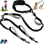 2in1 Reflective Double Dog Leash for Medium and Large Dogs