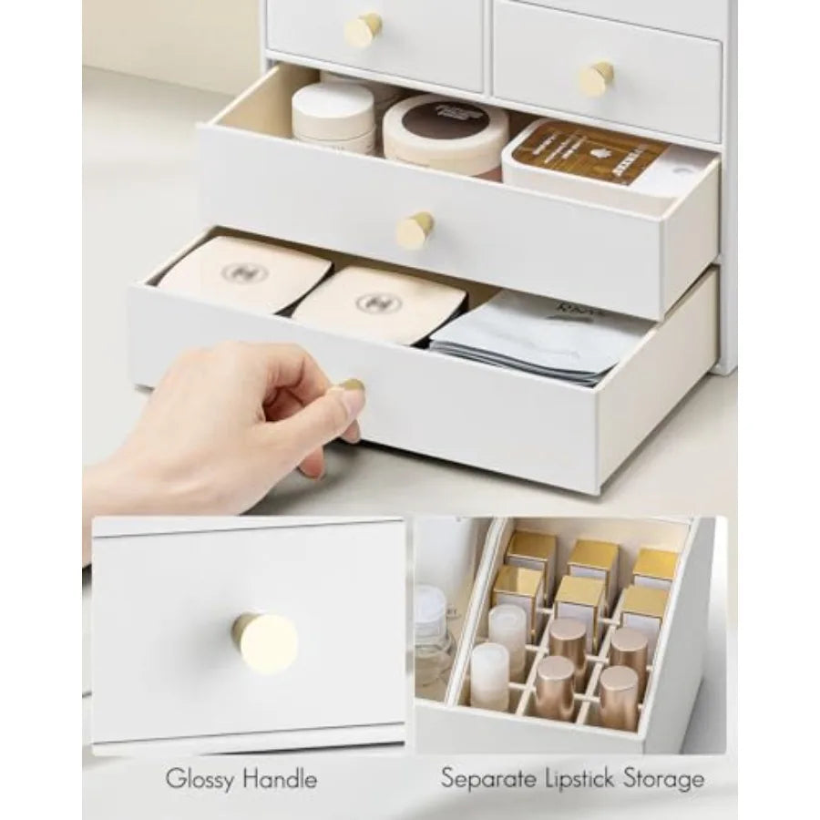Makeup Organizer | Small Apartment Vanity White