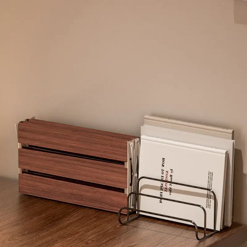 3-Tier Wooden Desk Organizer Shelf | Dorm Desk Space-Saving Holder | Aesthetic Foldable Storage Stand