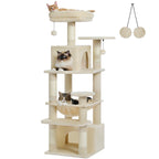 Large Cat Tree with Hammock & Scratching Posts for Indoor Cats