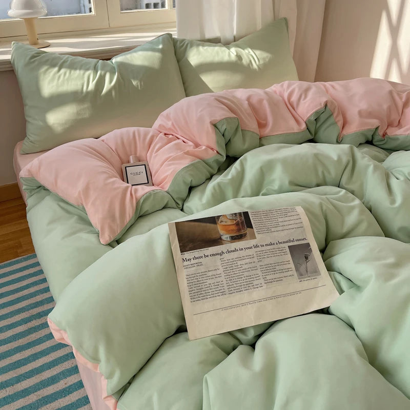 4-Piece Cotton Bedding Set - Duvet Cover & Pillowcases