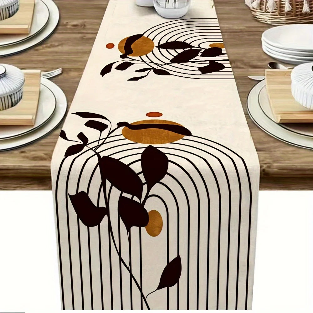 Scandinavian Geometric Table Runner - Modern Home Decor