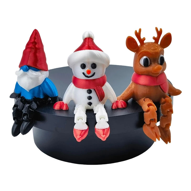 3D Printed Christmas Ornament Santa and Snowman