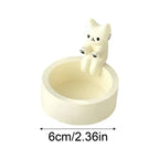 Cute Cat Ceramic Tealight Candle Holder – Cozy Table Decor for Home or Café