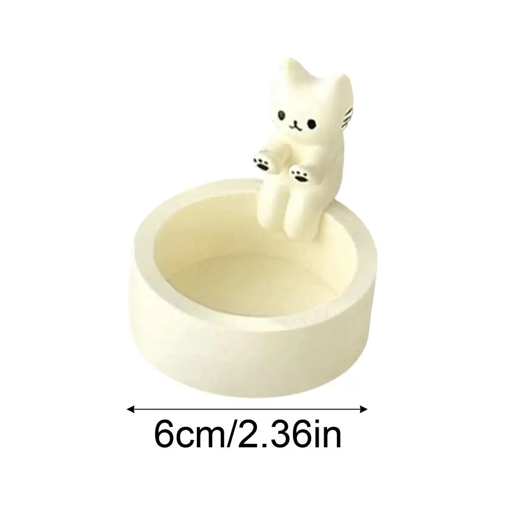 Cute Cat Ceramic Tealight Candle Holder – Cozy Table Decor for Home or Café