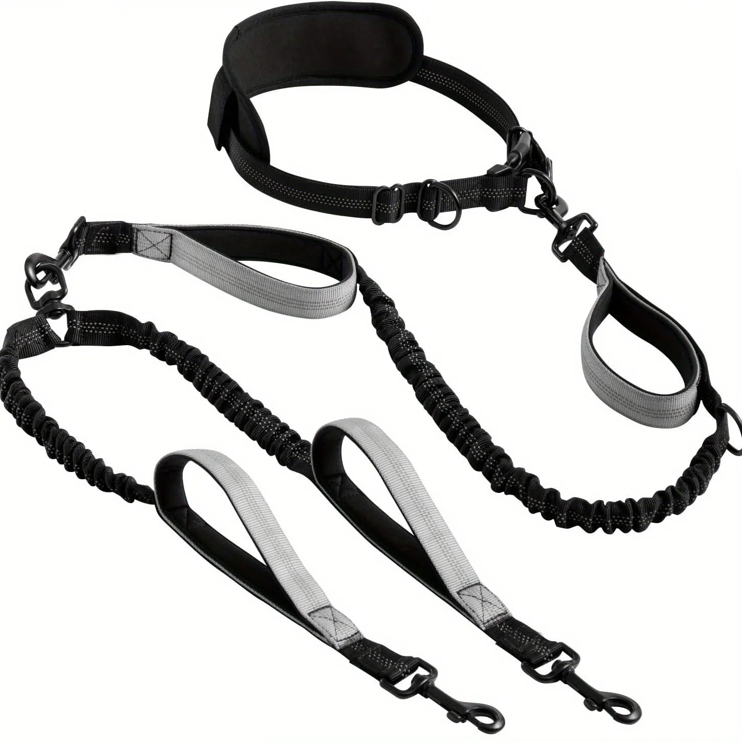 2in1 Reflective Double Dog Leash for Medium and Large Dogs