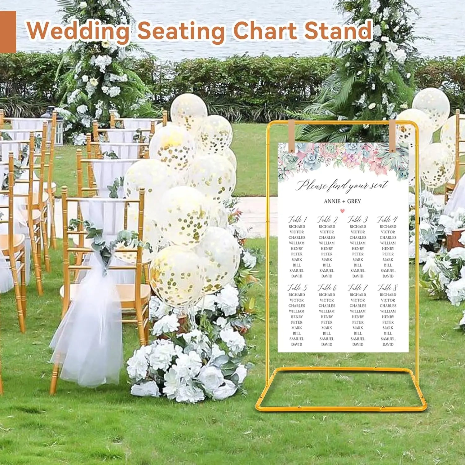 Heavy Duty Wedding Welcome Sign Stand with Leather Straps