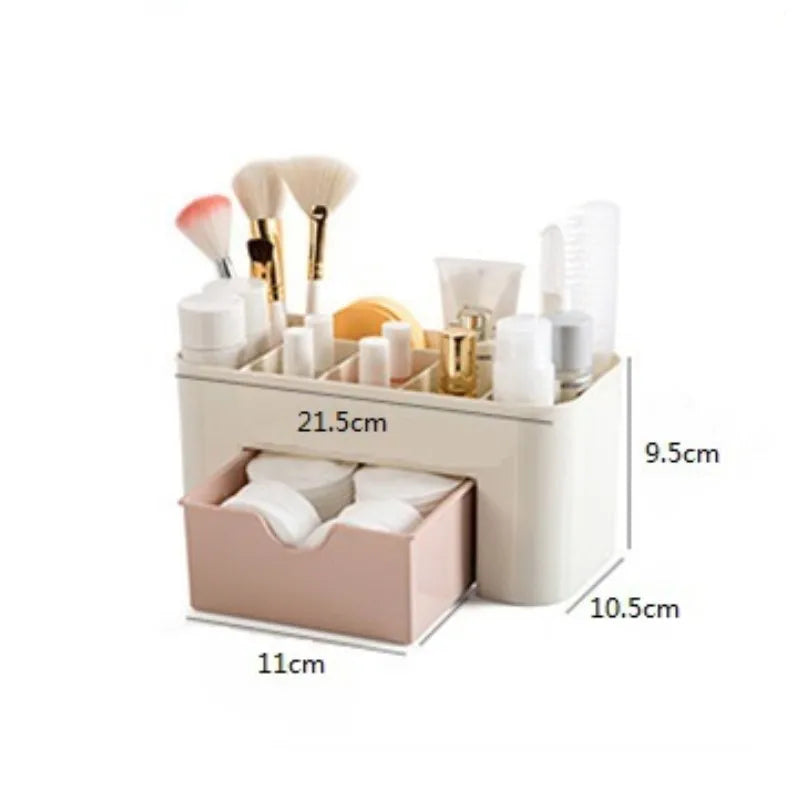 Acrylic Makeup Organizer with Drawer | Dorm Vanity Box | Aesthetic Green/Blue/Pink