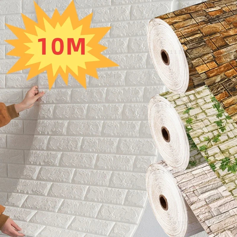 3D Brick Foam Wallpaper - Stylish Wall Decor
