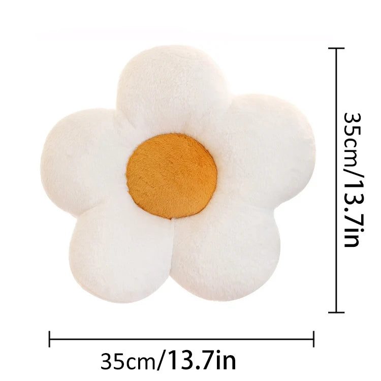 Soft Floral Decorative Pillow - Daisy Flower Plush Cushion