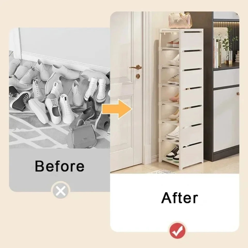 Stackable Corner Shoe Organizer - Space Saving Shoe Rack