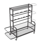 4-Tier Rolling Metal Storage Organizer for Sports Gear