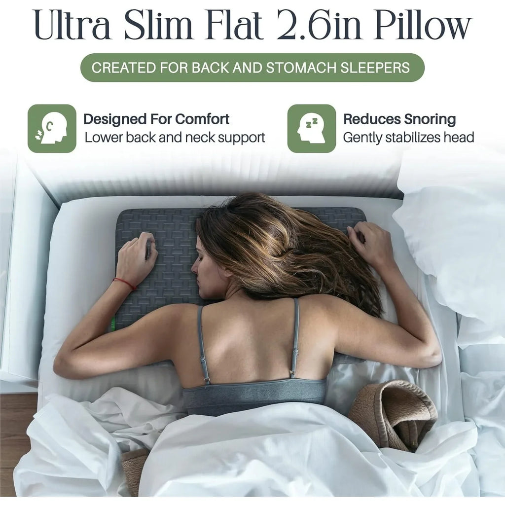 Ultra Thin Memory Foam Pillow for Stomach Sleepers