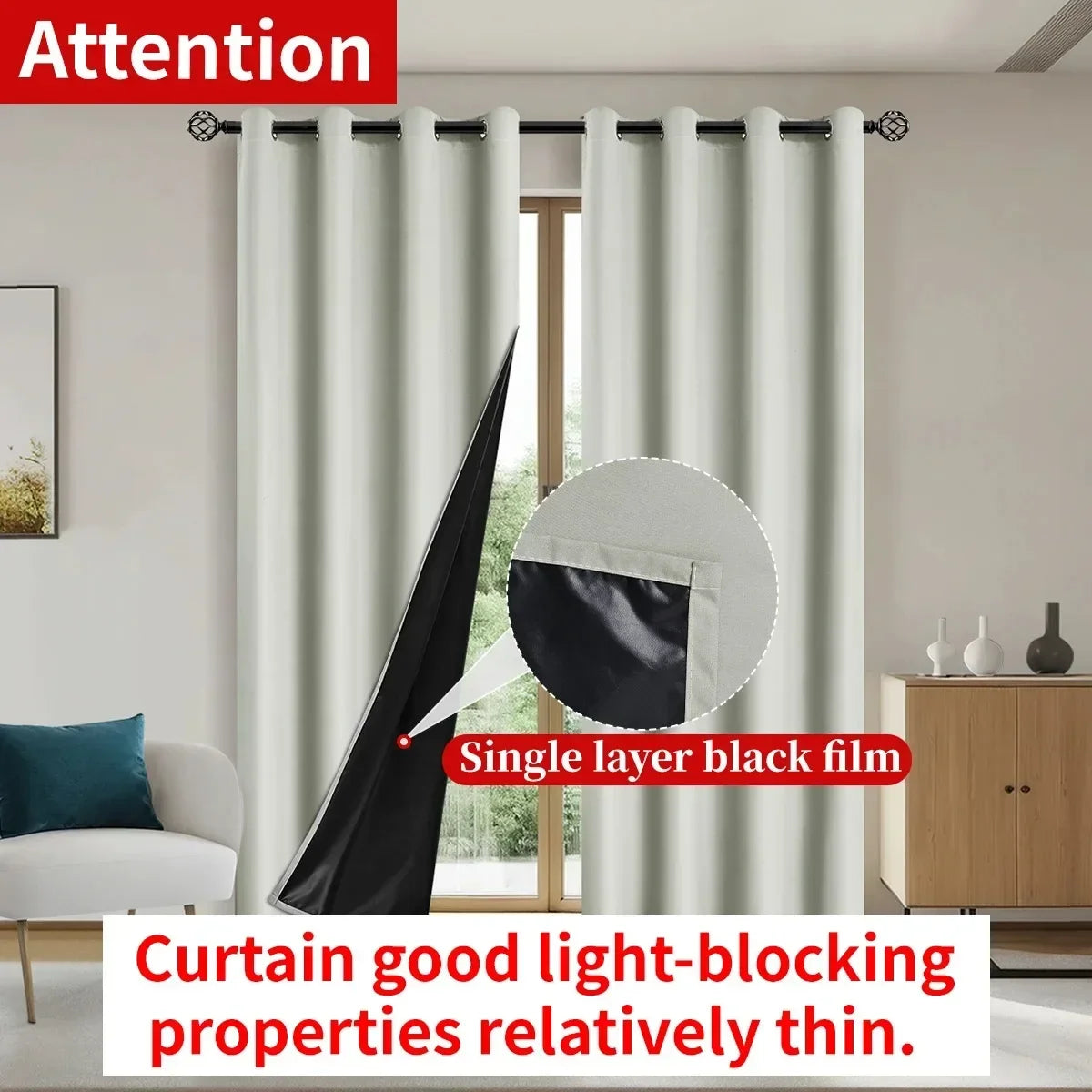 2pcs Modern Blackout Curtains for Cozy Bedrooms & Living Rooms