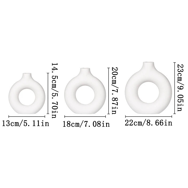 Nordic Donut Vase - Sleek Modern Minimalist Flower Pot
