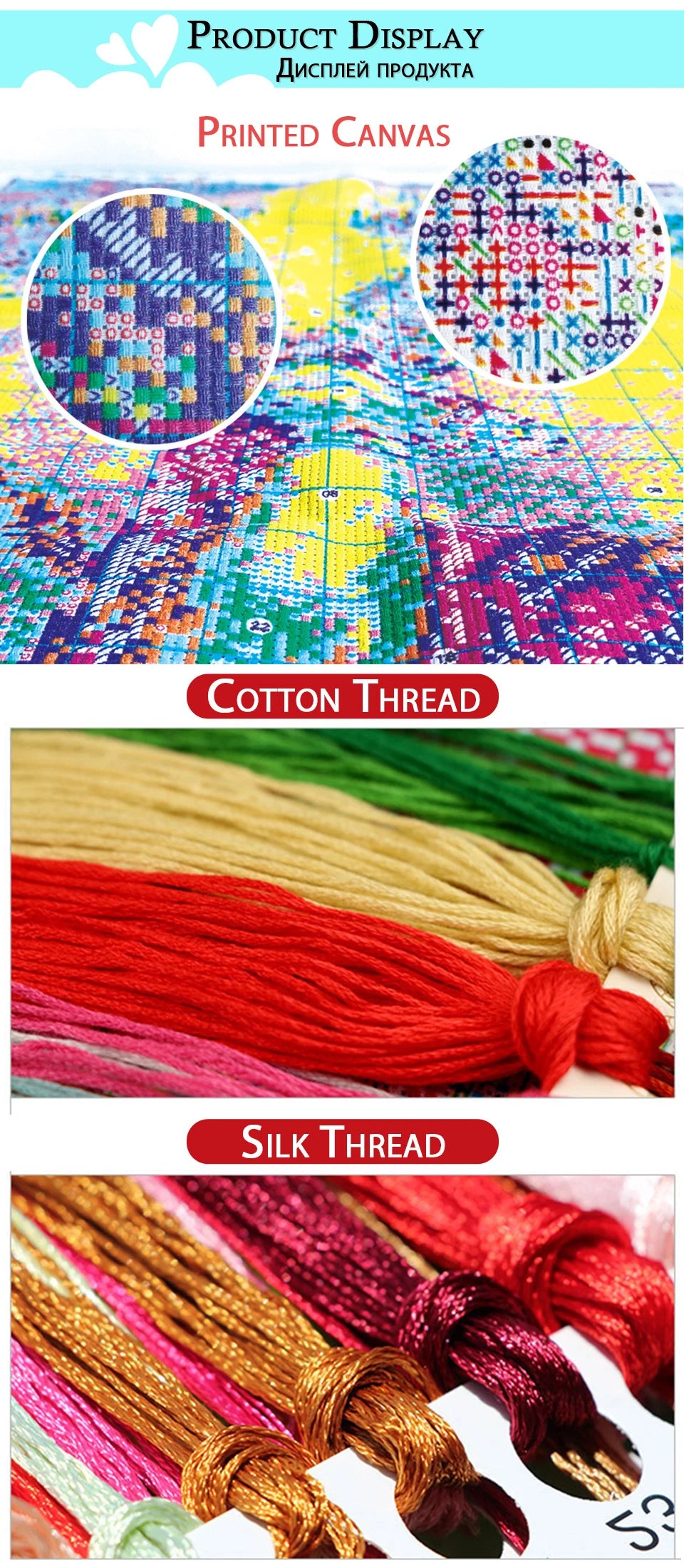 Cartoon Cat Embroidery Kits - Cross Stitch Starter Kit for All Ages