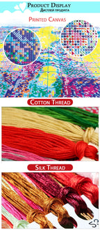 Cartoon Cat Embroidery Kits - Cross Stitch Starter Kit for All Ages