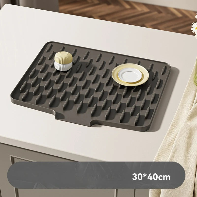 Non-Slip Silicone Sink Mat - Heat Resistant & Drain Design