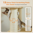 Multi-Level Cat Tree with Scratching Posts for Large Cats