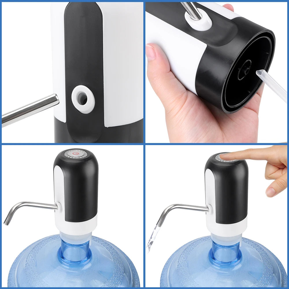 Automatic Water Pump Dispenser - USB Rechargeable with LED Light