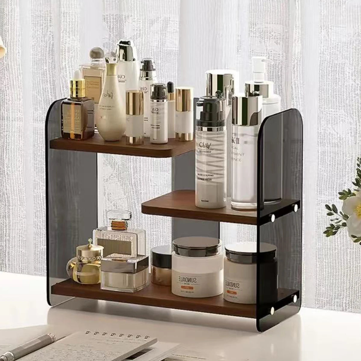Makeup Organizer | Dorm Desk Aesthetic Storage Shelf