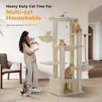 Multi-Level Cat Tree with Scratching Posts for Large Cats